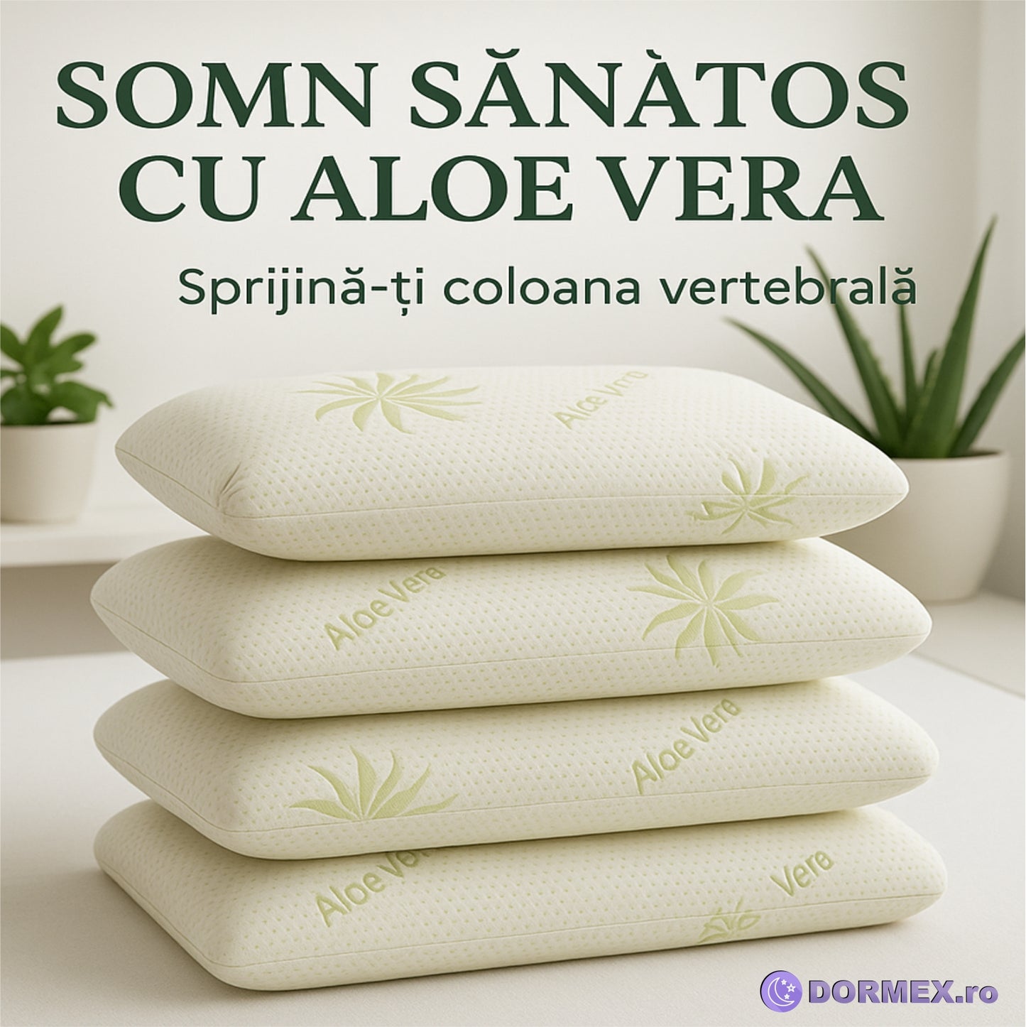 PERNA CERVICAL ALOE VERA DIN SPUMA CU MEMORIE