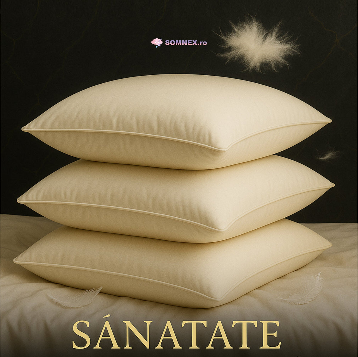 Perna Puf si Pana Gasca Natural Premium 70x70cm