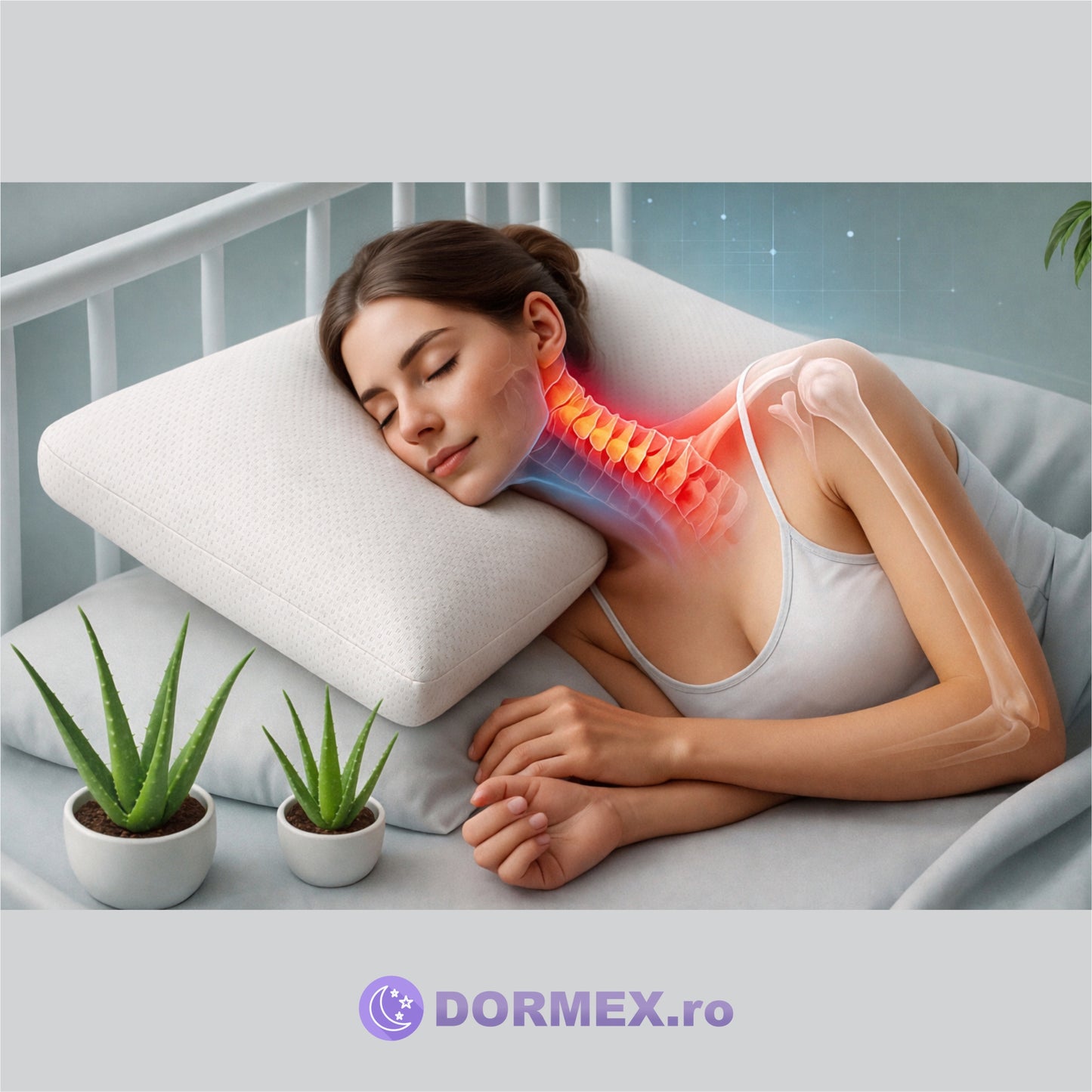 PERNA CERVICAL SILVER DIN SPUMA CU MEMORIE